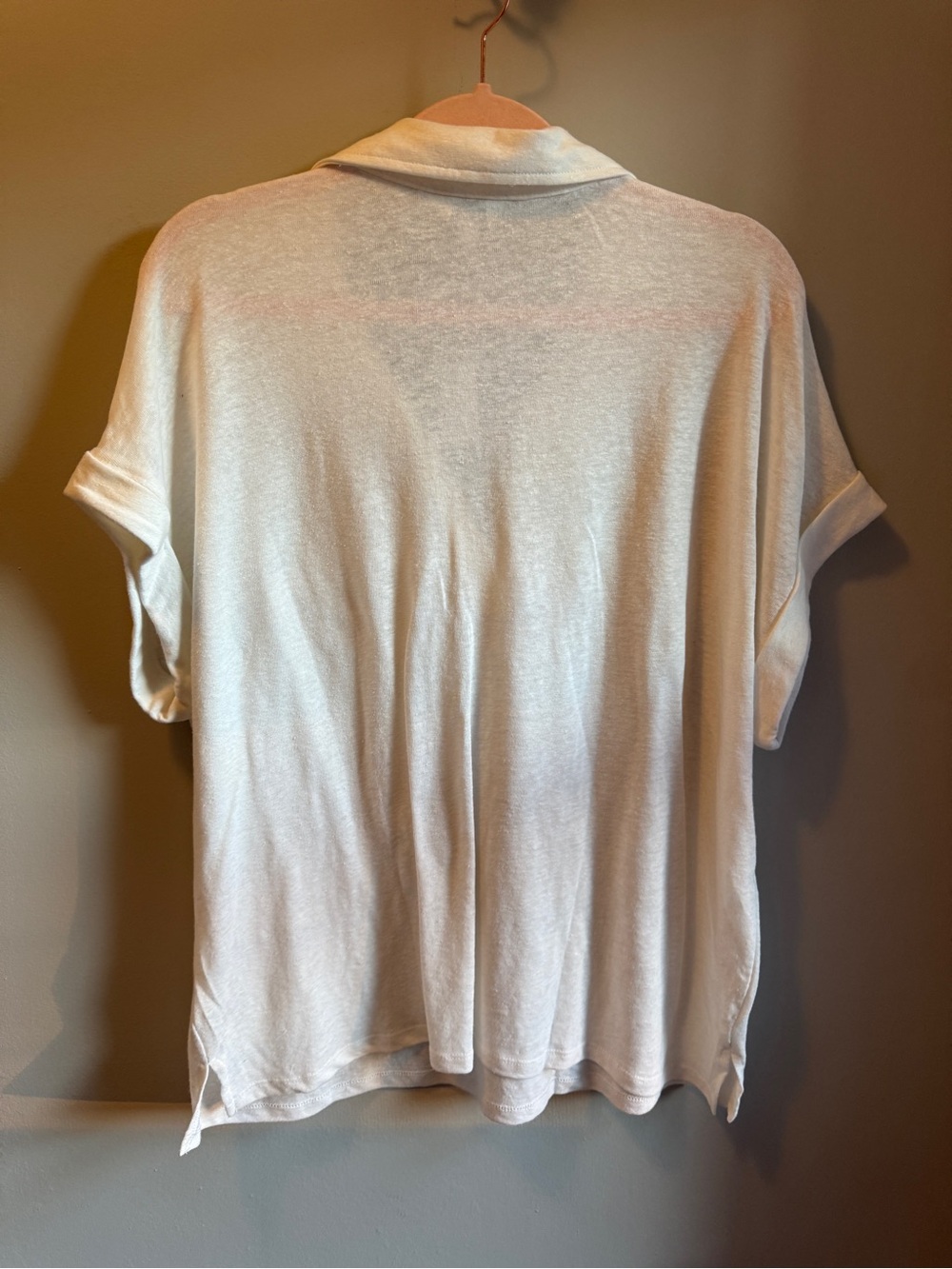 Banana Republic Linen Blend White V-Neck Knit Tunic Top NWT Size XL - Picture 2 of 16
